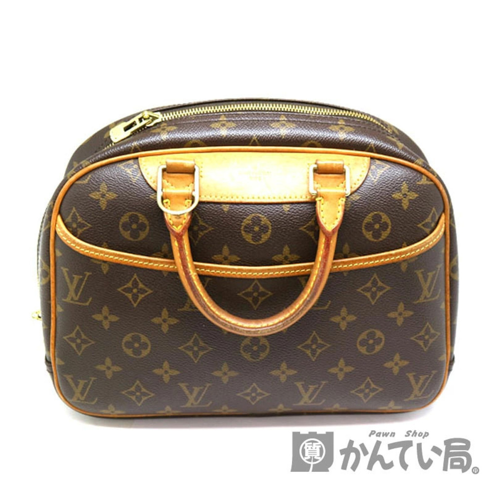 LOUIS VUITTON Trouville Handbag Monogram Canvas Brown